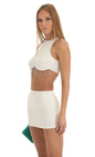 Lucy In The Sky Rhinestone Reverse Sweetheart Two Piece Skirt Set in Cream