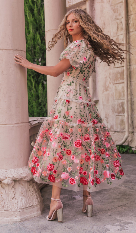 JessaKae Rose Dress - Cream