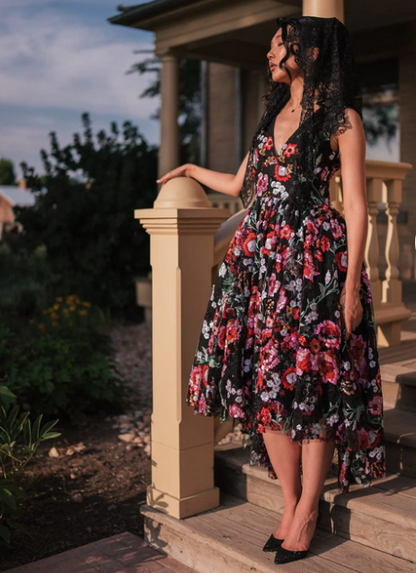 JessaKae Ebony Rose Dress - Black