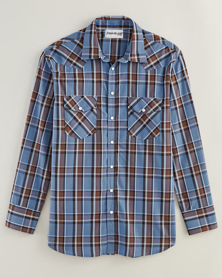 BLAIR John Blair Long-Sleeve Snap-Front Shirt