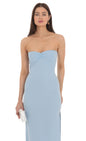 Lucy In The Sky Strapless Bodycon Maxi Dress in Blue