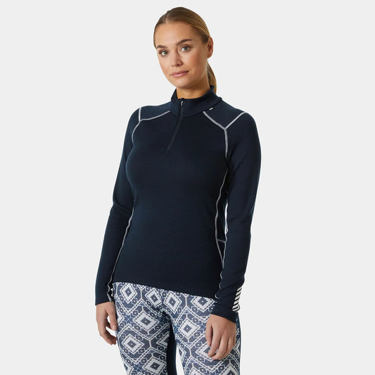 Helly Hansen Women's LIFA Merino Midweight Half-Zip Base Layer - 596 NAVY