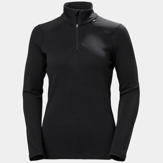 Helly Hansen Women's LIFA Merino Midweight Half-Zip Base Layer - 990 BLACK