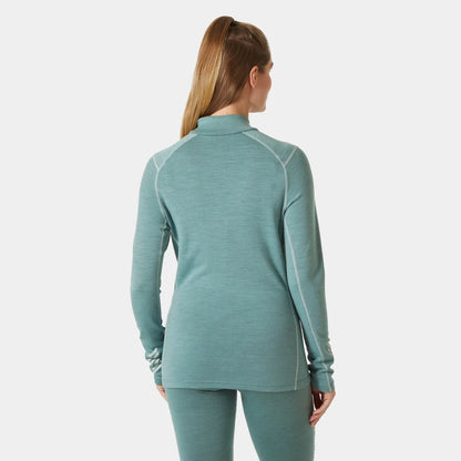 Helly Hansen Women's LIFA Merino Midweight 2-In-1 Graphic Half-Zip Base Layer - 489 CACTUS STAR