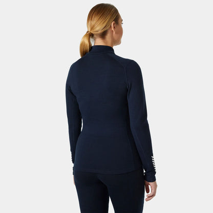 Helly Hansen Women's LIFA Merino Midweight 2-In-1 Graphic Half-Zip Base Layer - 599 NAVY STAR P