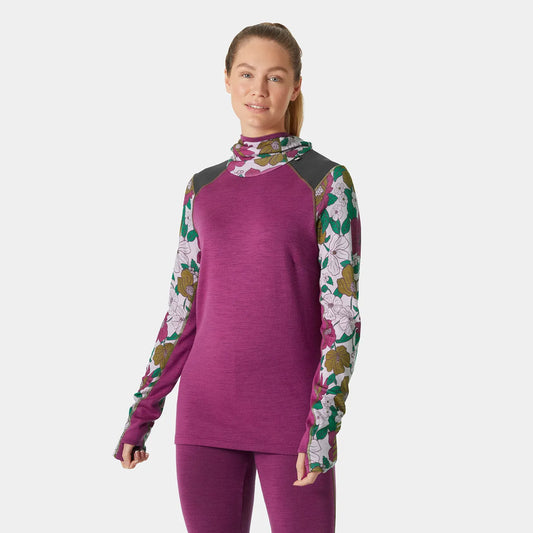 Helly Hansen Women's LIFA Merino Midweight Balaclava Hoodie - 663 MAGENTA 20