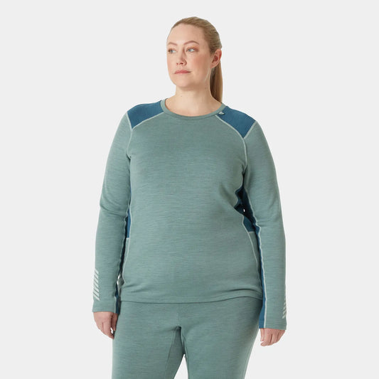 Helly Hansen Women's LIFA Merino Midweight Crew Plus Shirt - 489 CACTUS