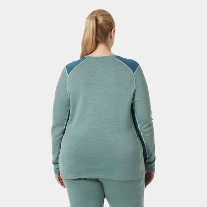 Helly Hansen Women's LIFA Merino Midweight Crew Plus Shirt - 489 CACTUS