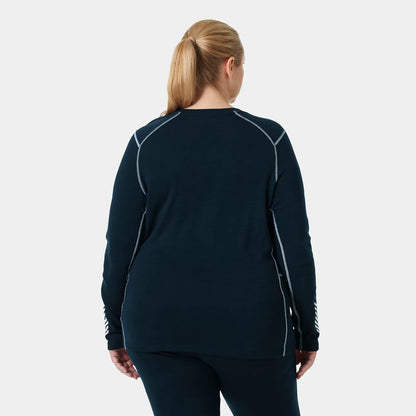 Helly Hansen Women's LIFA Merino Midweight Crew Plus Shirt - 597 NAVY