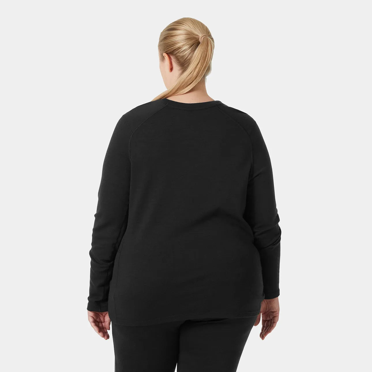 Helly Hansen Women's LIFA Merino Midweight Crew Plus Shirt - 990 BLACK