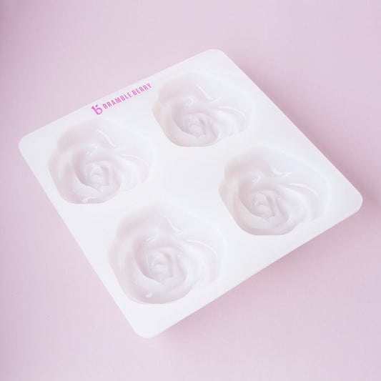 Bramble Berry 4 Cavity Rose Silicone Mold