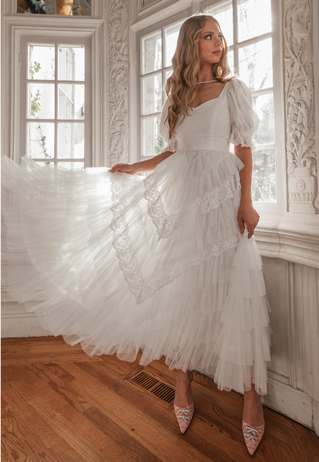 JessaKae Thumbelina Dress - White Lace
