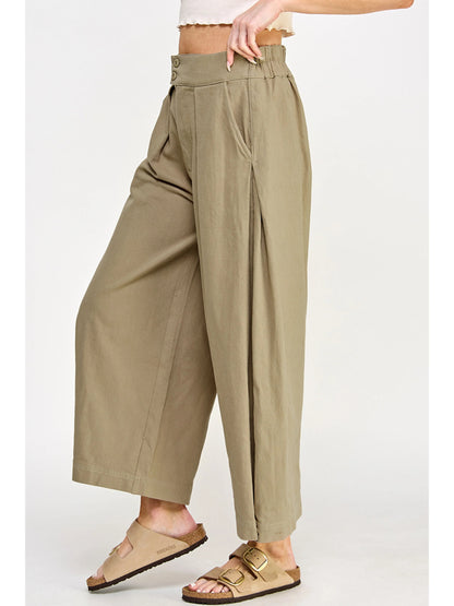 Ruby & Jenna Women's High waist wide leg pants
