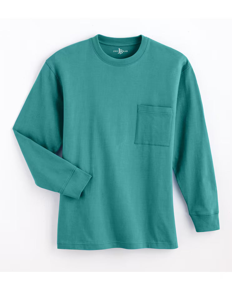 BLAIR John Blair Everyday Jersey Knit Long-Sleeve Pocket Tee Top 5