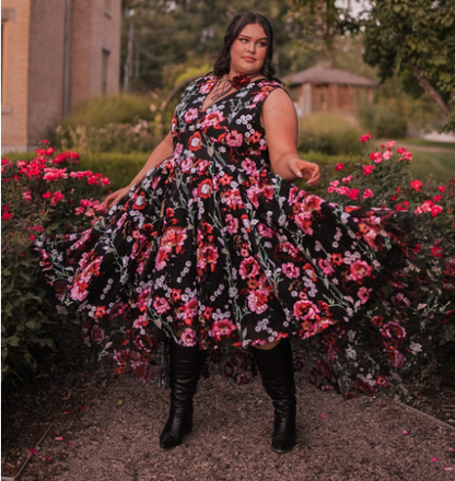 JessaKae Ebony Rose Dress - Black