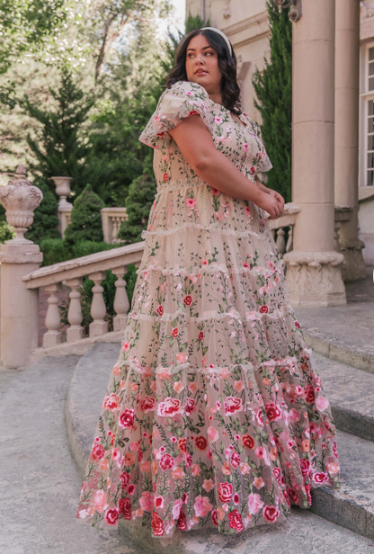 JessaKae Rose Dress - Maxi - Cream