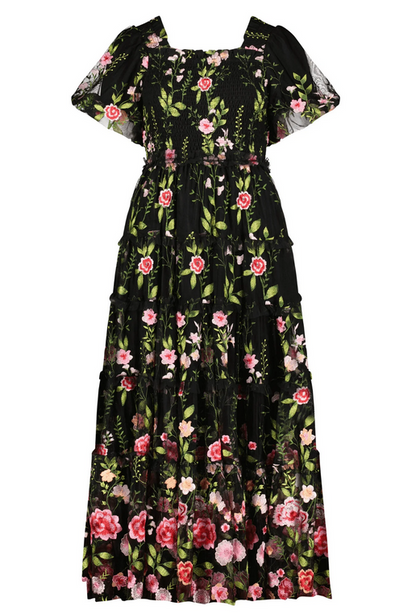 JessaKae Rose Dress - Maxi - Black