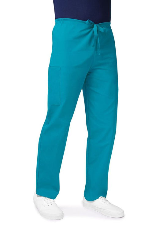 Adar Unisex Drawstring Pants - Teal Blue - Turquoise - White