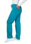 Adar Unisex Drawstring Pants - Teal Blue - Turquoise - White