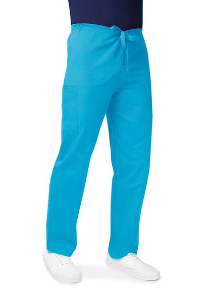 Adar Unisex Drawstring Pants - Teal Blue - Turquoise - White