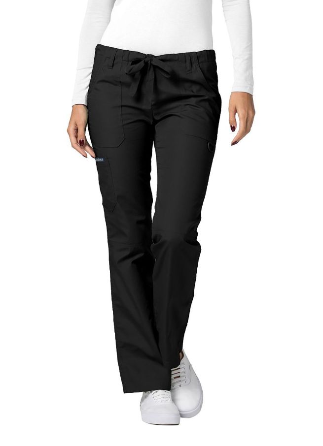 Adar Low-Rise Drawstring Pants - Black - Burgundy - Ceil Blue