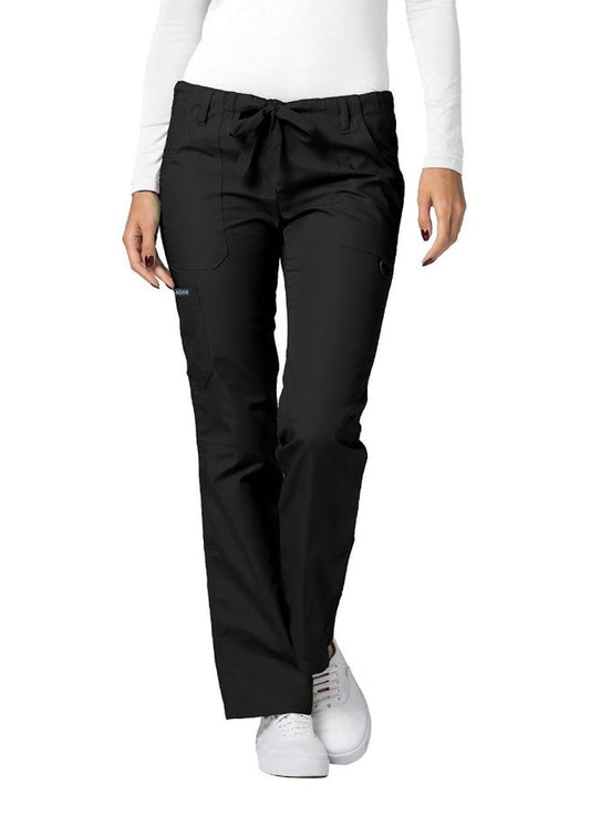 Adar Low-Rise Drawstring Pants - Black - Burgundy - Ceil Blue
