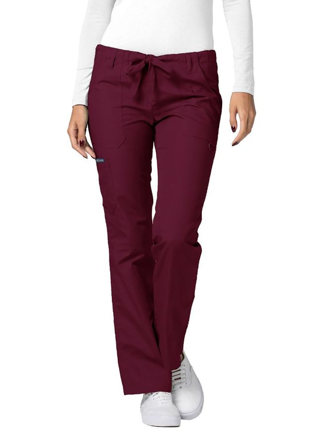 Adar Low-Rise Drawstring Pants - Black - Burgundy - Ceil Blue