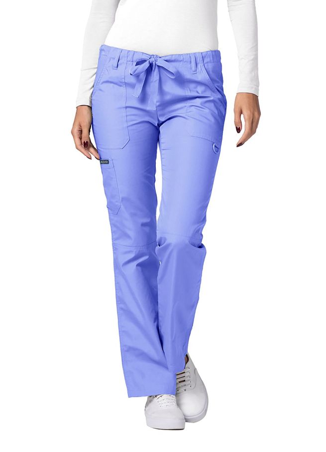 Adar Low-Rise Drawstring Pants - Black - Burgundy - Ceil Blue