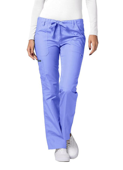 Adar Low-Rise Drawstring Pants - Black - Burgundy - Ceil Blue