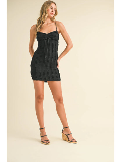 Ruby & Jenna Women's Tiny Ruffle Mini Dress