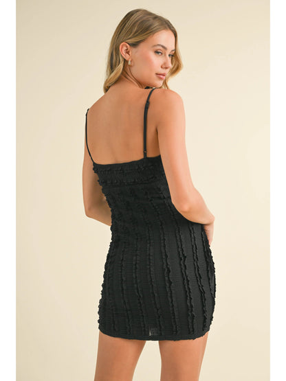 Ruby & Jenna Women's Tiny Ruffle Mini Dress