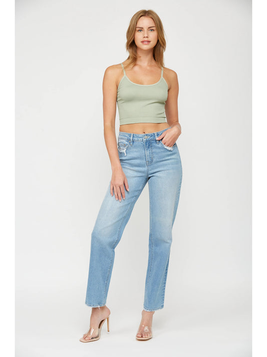 Ruby & Jenna Women's High Rise Baggy Straight