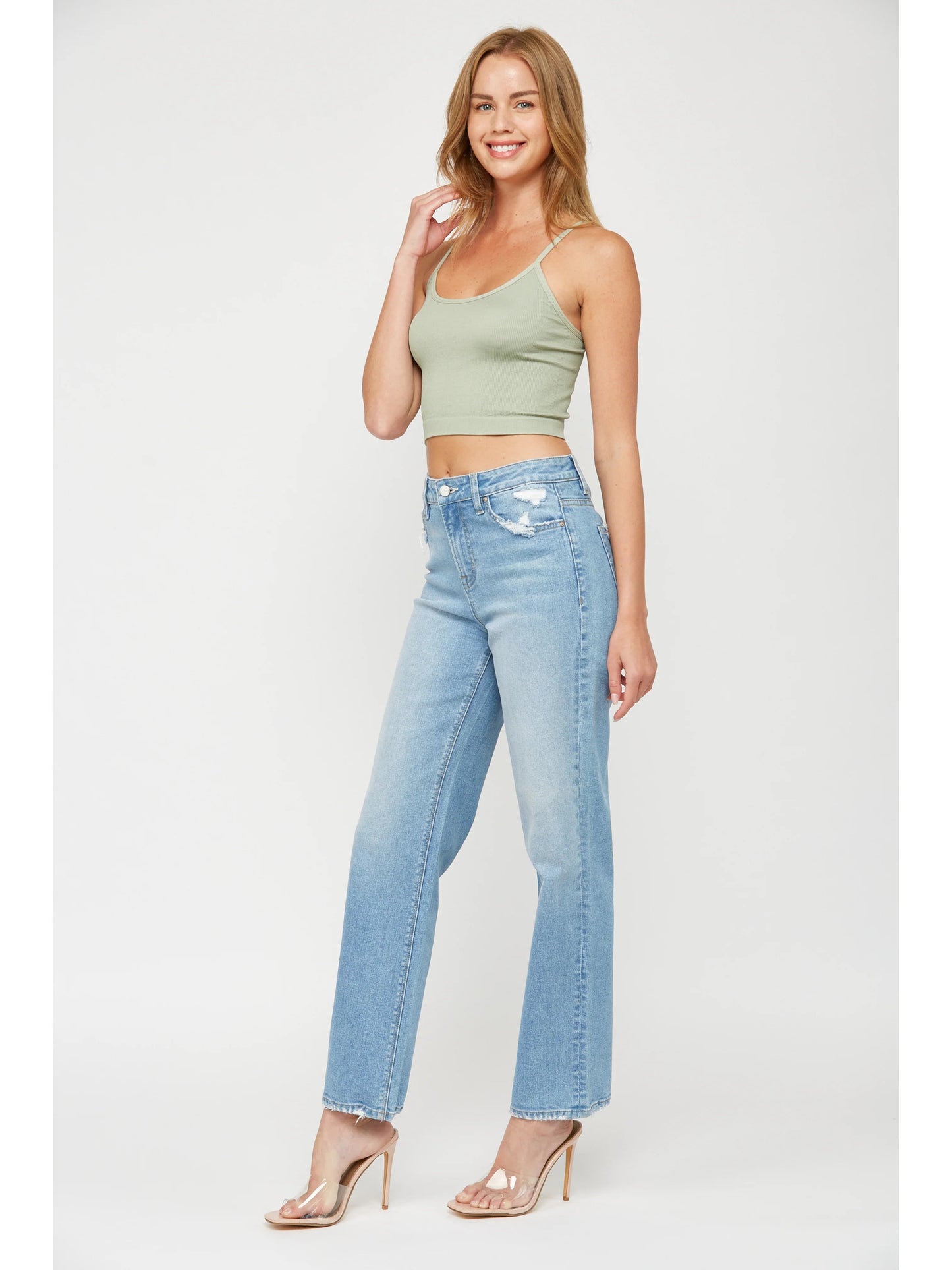 Ruby & Jenna Women's High Rise Baggy Straight