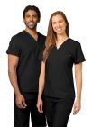 Adar Unisex V-Neck Tunic 3 Pocket - Black - Burgundy - Ceil Blue