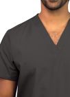 Adar Unisex V Neck Tunic 1 Pocket - Pewter