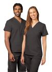Adar Unisex V Neck Tunic 1 Pocket - Pewter