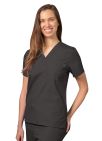 Adar Unisex V Neck Tunic 1 Pocket - Pewter