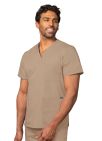 Adar Unisex V-Neck Tunic 3 Pocket - Khaki