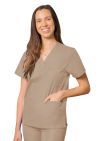 Adar Unisex V-Neck Tunic 3 Pocket - Khaki