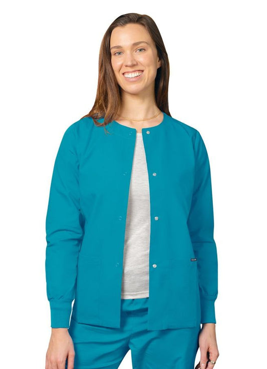 Adar Warm-Up Jacket - Teal Blue - Turquoise - White