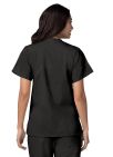 Adar Double Pocket Snap Front Top - Black -Burgundy - Caribbean Blue