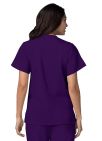 Adar Double Pocket Snap Front Top - Navy - Pewter - Purple