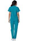 Adar Double Pocket Snap Front Top - Teal Blue