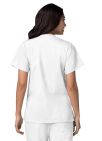 Adar Double Pocket Snap Front Top - Teal Blue - White - Royal Blue