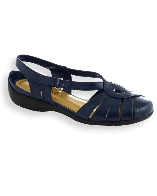 BLAIR Womens's Shoes “Rina” Fisherman Slingbacks By Classique (Navy) - x3