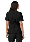 Adar Women's Modern V-Neck Top - Black - Burgundy - Ceil Blue