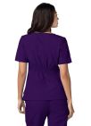Adar Women's Modern V-Neck Top - Navy - Pewter - Purple