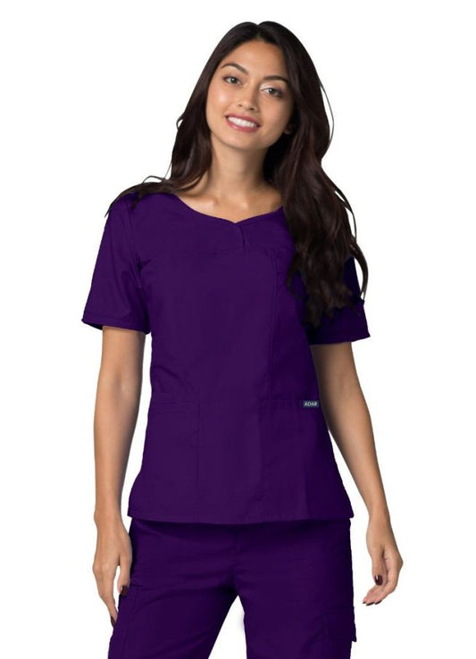 Adar Sweetheart V-neck Top - Purple