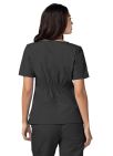 Adar Women's Modern V-Neck Top - Navy - Pewter - Purple