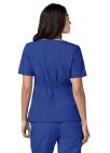 Adar Women's Modern V-Neck Top - Royal Blue - Sherbet - Submarine